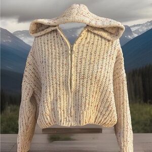 Moon & Madison multi-color confetti zip-up Cropped Hoodie Small sweater